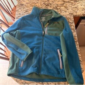 NWOT LL Bean Blue and Green Fleece Jacket